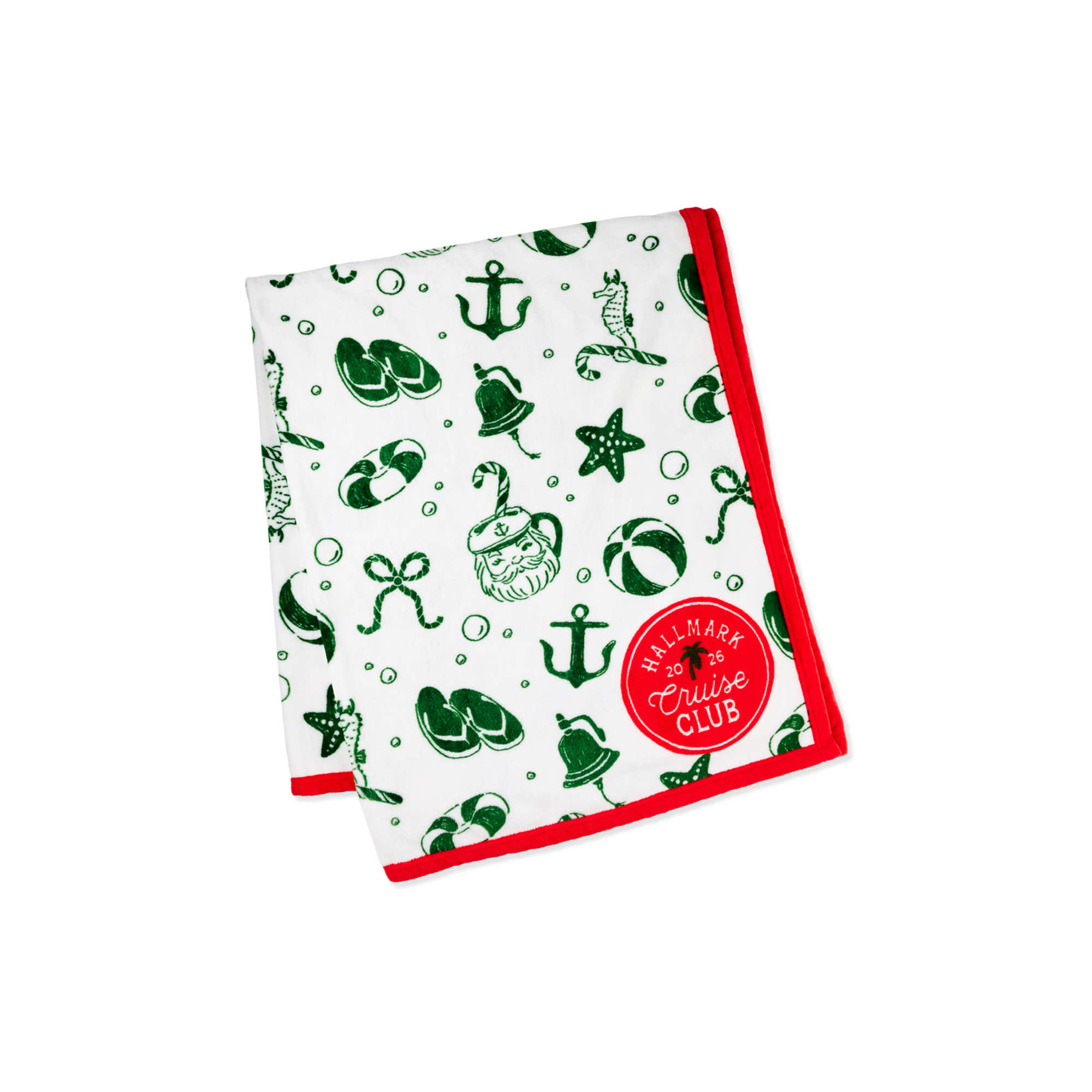 Hallmark Christmas Cruise 2026 Festive Beach Throw Blanket, 50x60